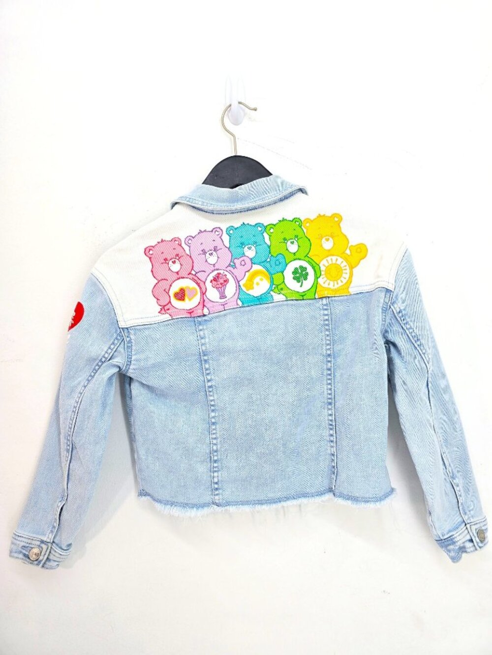 Justice x The Care Bears Kids Jean Crop Raw Hem Distressed Jacket Kids Size 10